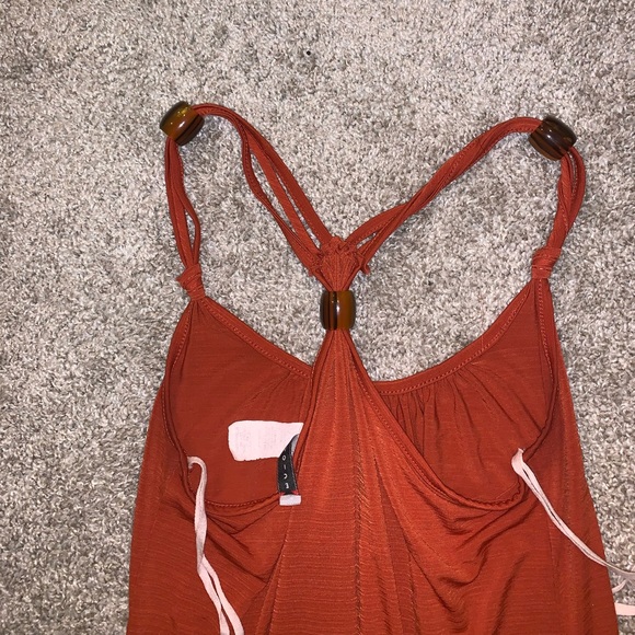 Volce Dark Orange & Brown Balled Blouse size M - Picture 10 of 11